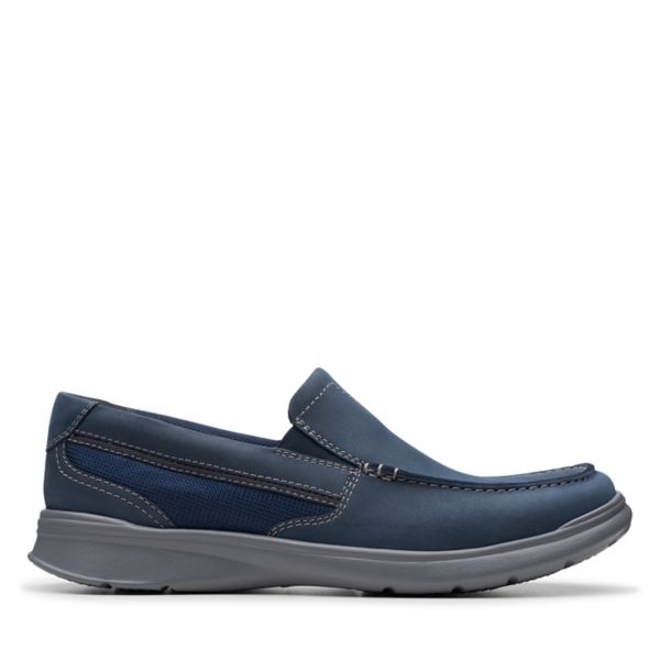 Clarks Mens Cotrell Easy Wide Fit Shoes Navy | USA-7194035